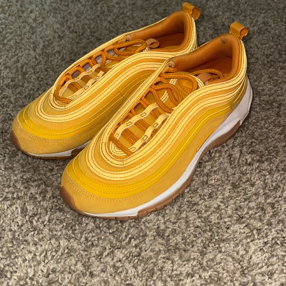 University gold/canyon gold air max 97s.